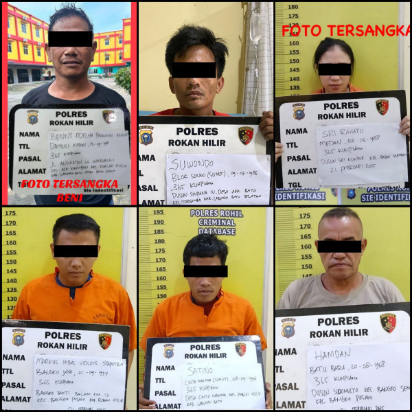 Polres Rokan Hilir Berhasil Ringkus 6 Pelaku Perampokan Bersenpi di BRILink