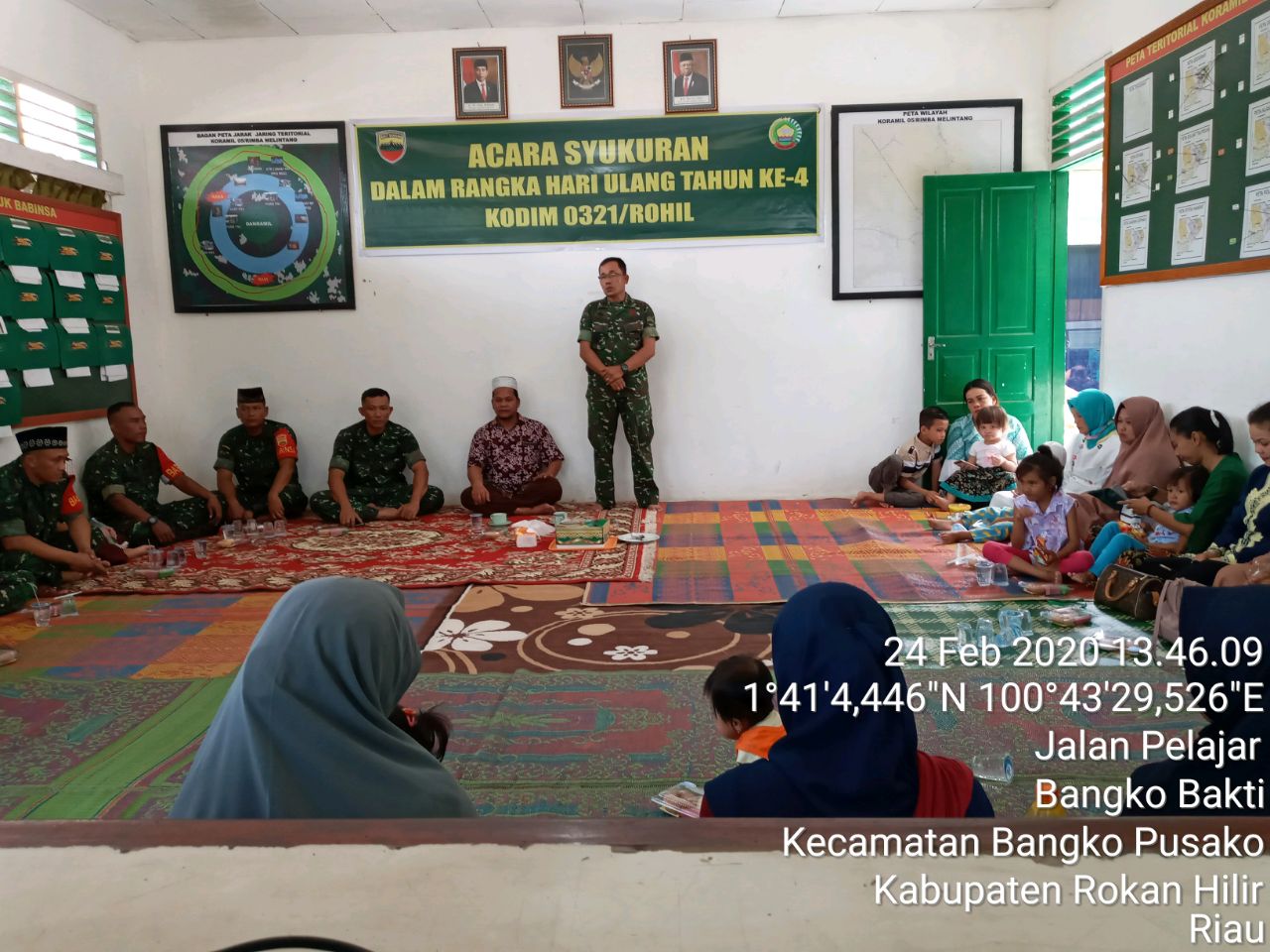 HUT Kodim 0321/Rohil ke-4, Koramil 05/RM Gelar Syukuran dan Tausiyah Agama