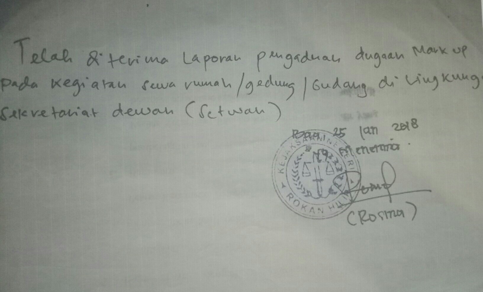 Kejari Rohil Dipertanyakan, Laporan Dugaan Mar-Up Anggaran Sekwan Menuai Kritikan
