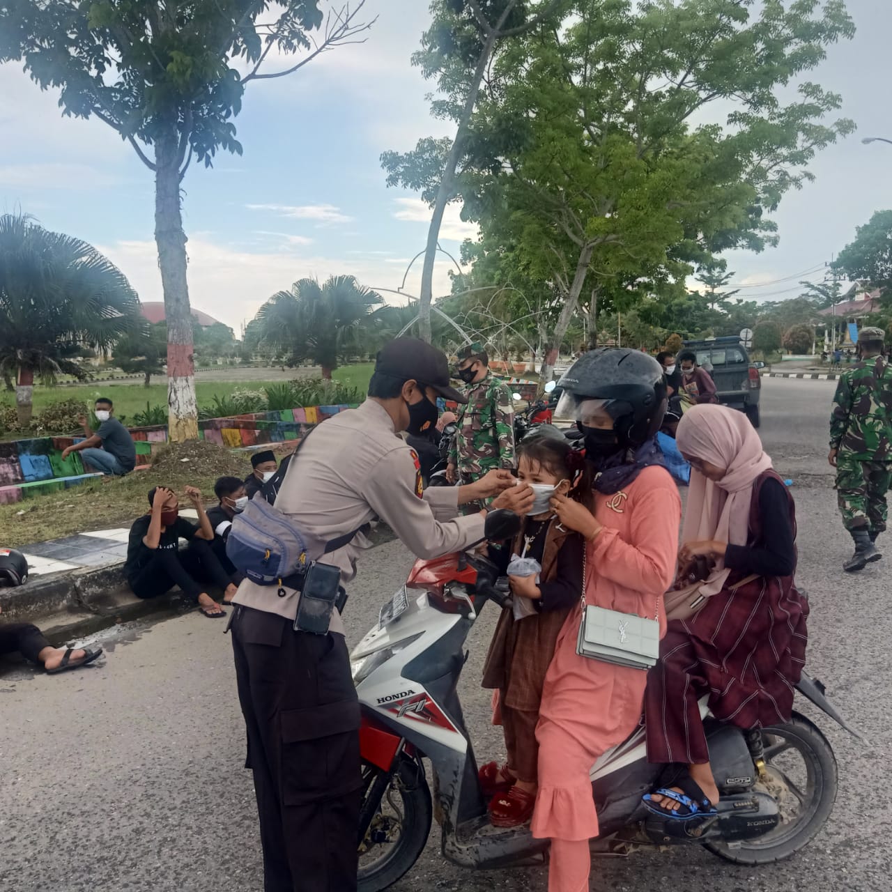 Polsek Bangko Gencarkan Patroli Penegakan Prokes Disaat Libur Lebaran Idul Fitri