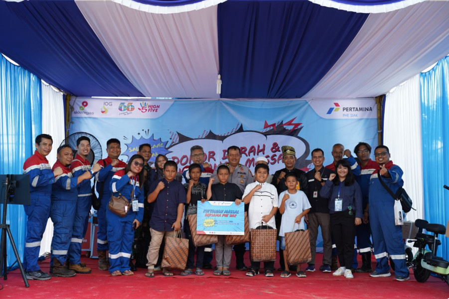 PHE Siak Tutup Tahun 2023 dengan Khitanan Massal dan Donor Darah di Rokan Hilir
