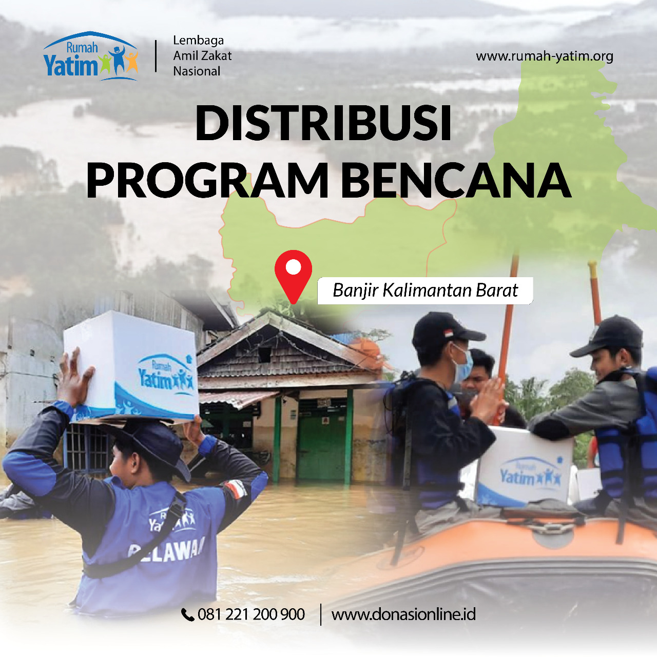 Rumah Yatim dalam program kemanusiaan terjunkan  puluhan tim relawan menyebar diwilayah bencana