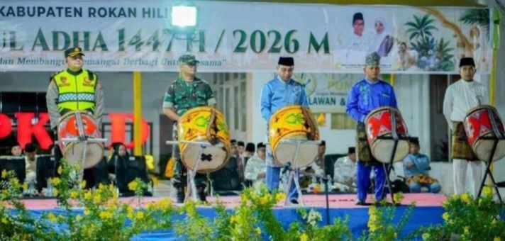 Kapolsek Bangko Hadiri Pawai Takbir Idul Adha 1447 H Berlangsung Meriah dan Kondusif