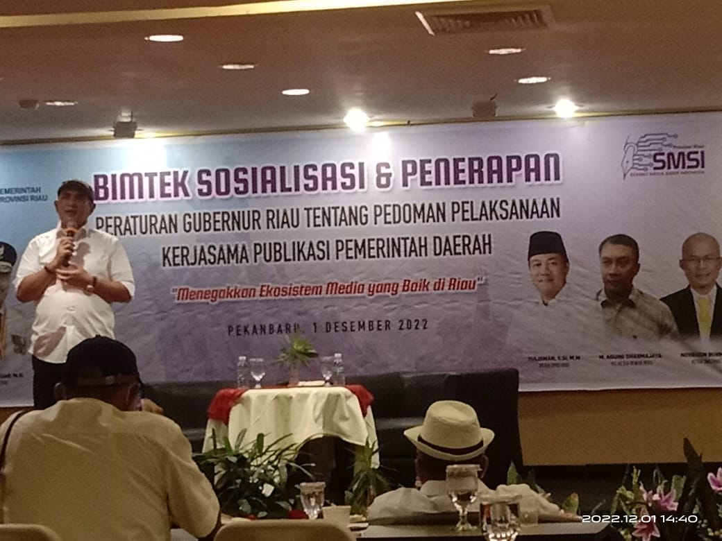 SMSI Riau Gelar Bimtek Pergub Nomor 19/2021, Gubri: Fungsi Media Online Belum Maksimal