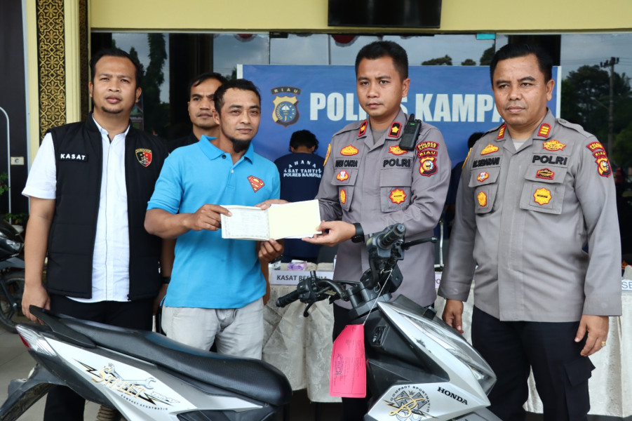 Polres Kampar  ungkap Kasus Curanmor 7 Pelaku dan  12 Unit Sepeda Motor Diamankan