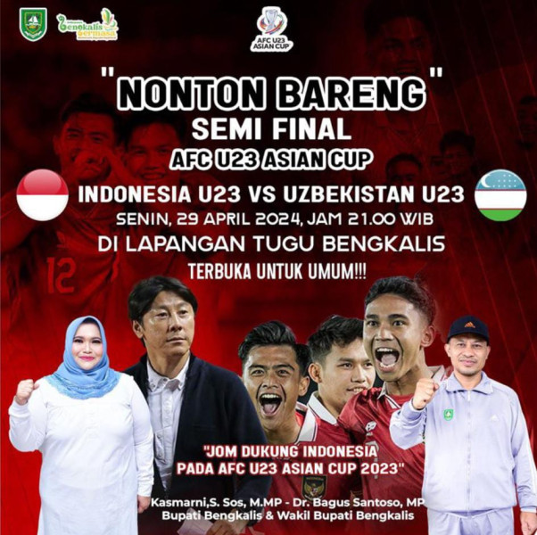 Pemkab Bengkalis Gelar Nobar Timnas Indonesia Lawan Uzbekistan