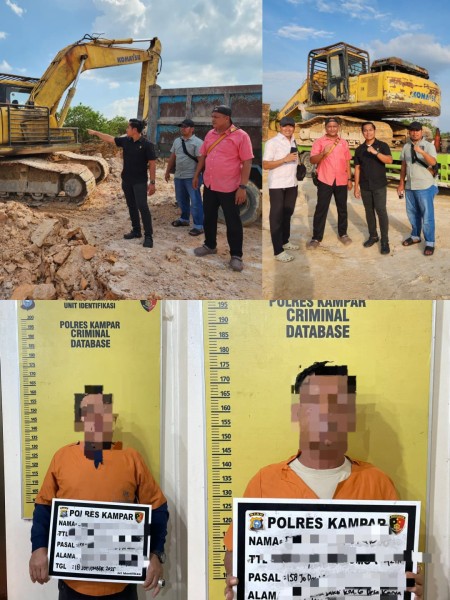 Polres Kampar Amankan 2 Pelaku dan Sita Alat Berat Diduga Aktivitas Ilegal Polres Kampar Amankan 2 Pelaku dan Sita Alat Berat Diduga Aktivitas Ilegal