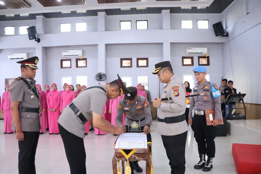 Polres Rokan Hilir Gelar Upacara Serah Terima Jabatan Kapolsek Tanah Putih