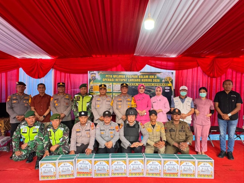 Kapolres Rohil Tinjau Pos Pengamanan Ops Ketupat Lancang Kuning 2026