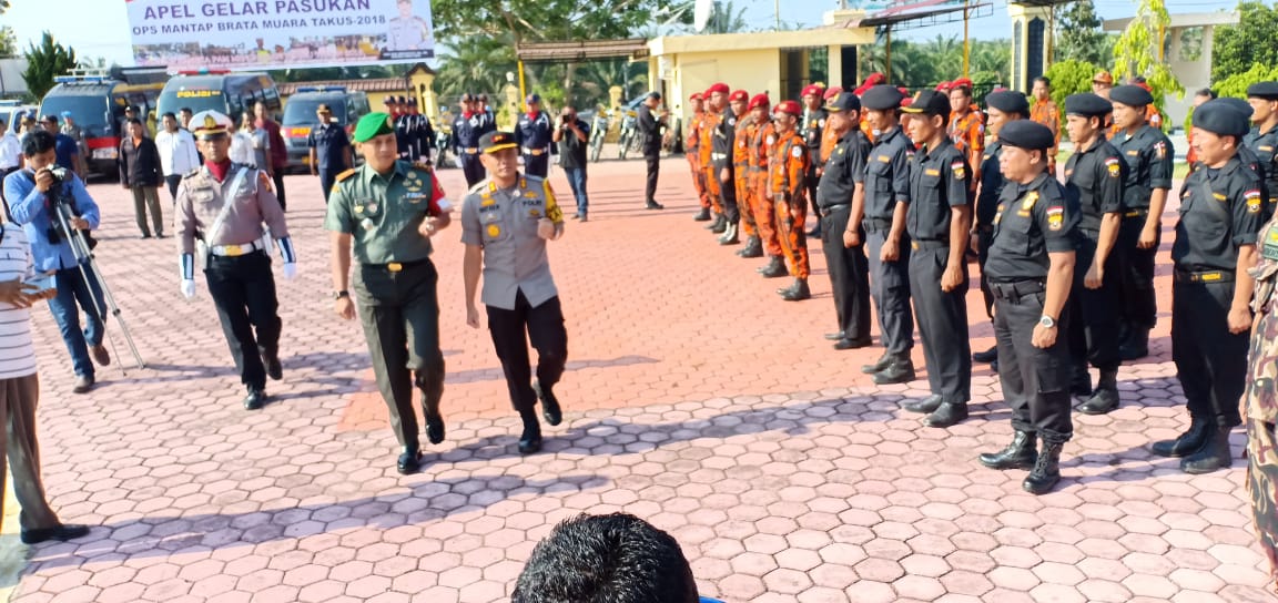 Polres Rohil Gelar Apel Pasukan Ops Mantap Brata Muara Takus 2018