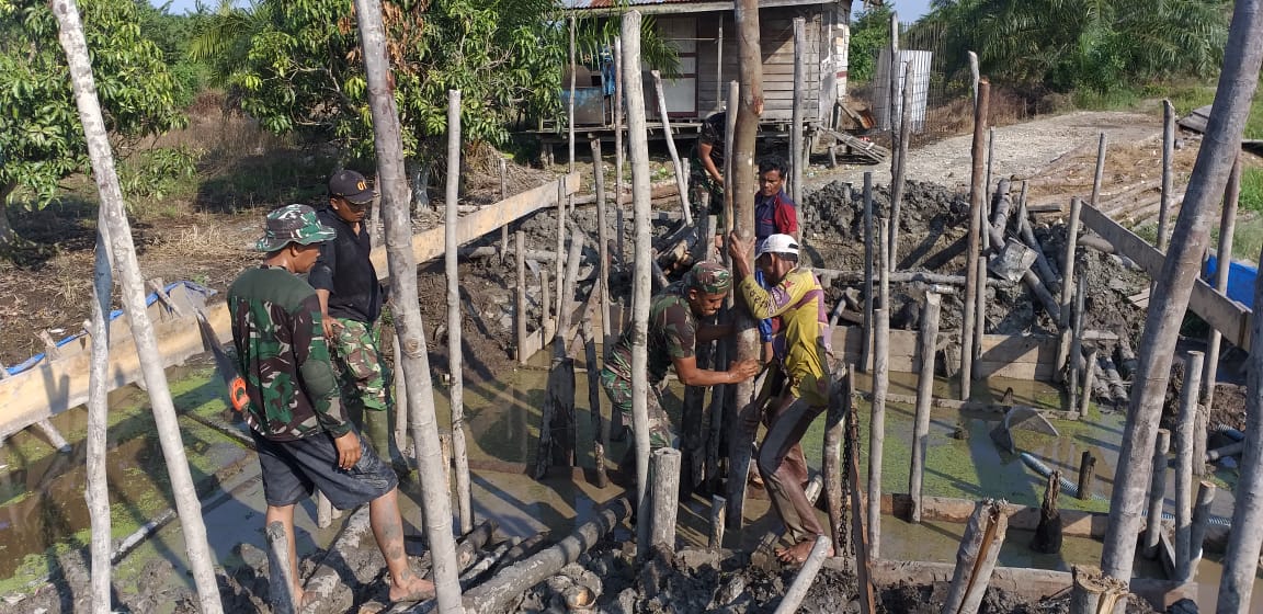 Pembangunan Box Culvert Pra TMMD ke 105 Kodim 0321 Rohil Capai 21 Persen