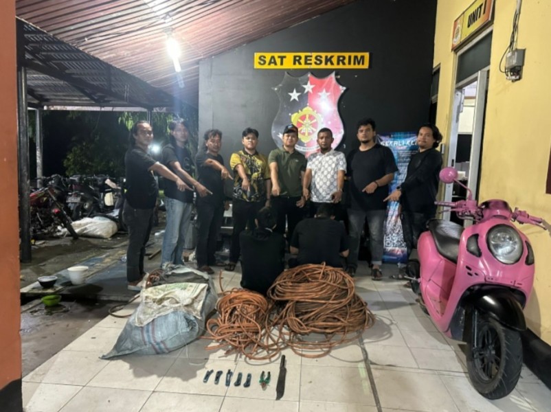 Polres Rokan Hilir Tangkap Dua Pencuri Kabel PT Petronesia Benimel