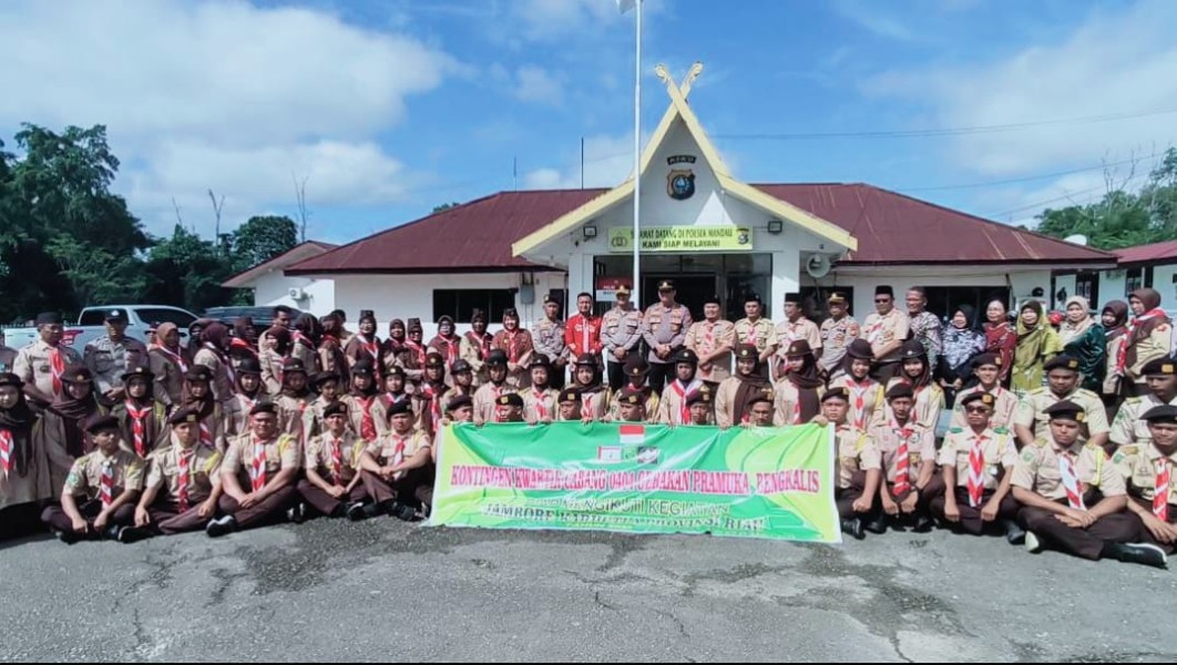 Wakapolres Bengkalis Lepas Kontingen Pramuka Ikuti Jambore Karhutla Riau 2025