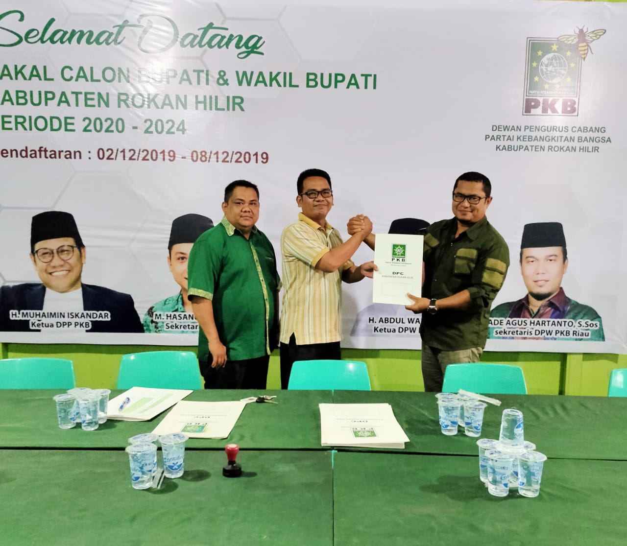 Syafrudin Iput Ambil Formulir Pendaftaran Bacalon Bupati Rohil ke DPC PKB