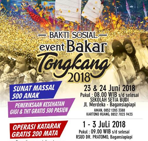 Sambut Bakar Tongkang, Lions Club Dan HPT Rohil Adakan Bakti Sosial