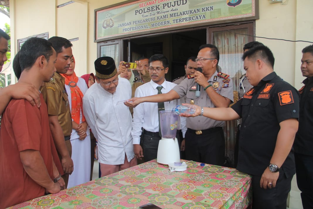 Polsek Pujud Musnahkan Barang Bukti Sabu