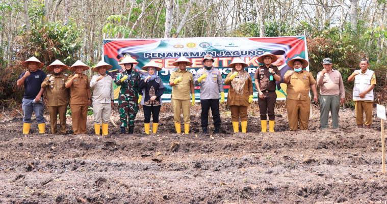 Ketua DPRD Rohil Ilhammi Bersama Forkopimda Tanam Pohon Dukung Program Swasembada Pangan