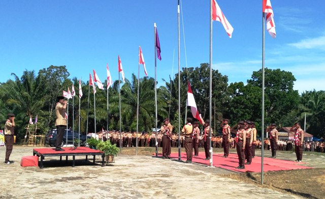 Bupati Rohil Pimpin Upacara HUTPramuka ke 52