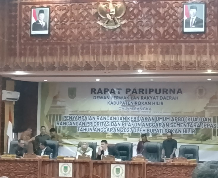 DPRD Rohil Gelar Paripurna Penyampaian Rancangan KUA-PPAS TA 2027