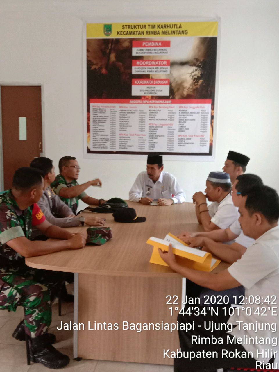 Upika Kecamatan Rimba Melintang Laksanakan Rapat Koordinasi Kesiapan Posko Karhutla