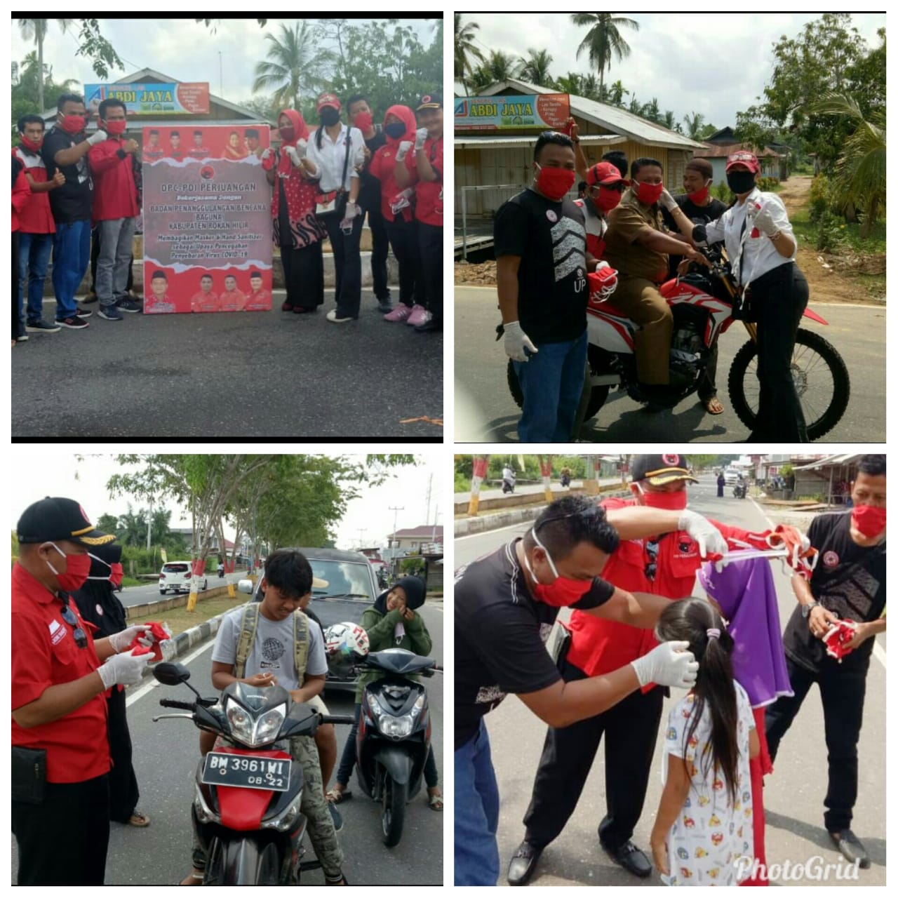 PDI P dan Baguna Rohil Bagikan Masker dan Hand Sanitizer di Bagansiapiapi, Besok di Sungai Bakau