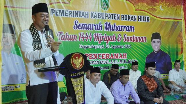 Semarakan Tahun Baru 1444 Hijriah, Pemkab Rohil Bersama GMRB Undang Penceramah Ustazd Hilman Fauzi