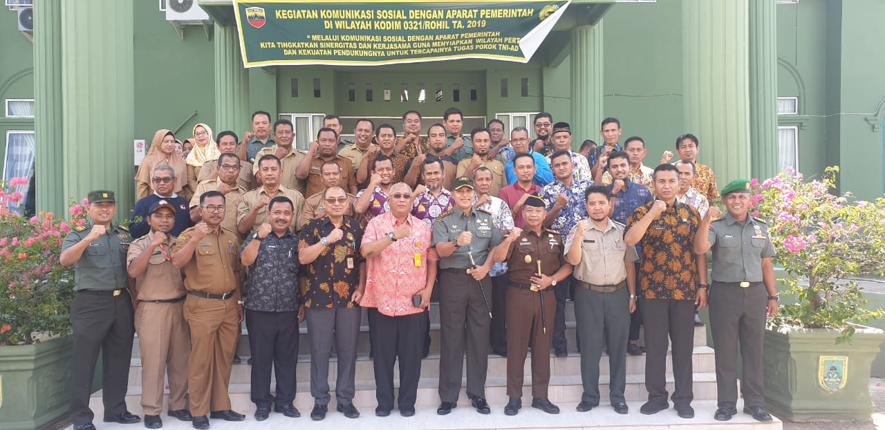 Tingkatkan Sinergitas, Kodim 0321 Rohil Komsos Dengan Aparat Pemerintah