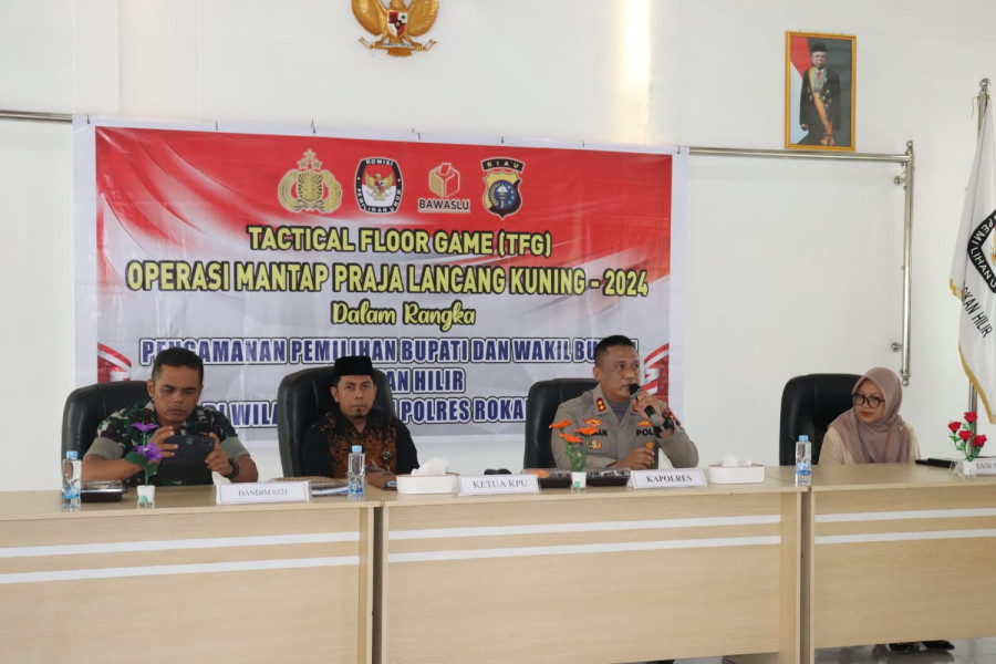 Ops Mantap Praja LK 2024 Kapolres Rohil Bersama Forkopimda Gelar Pelatihan TFG