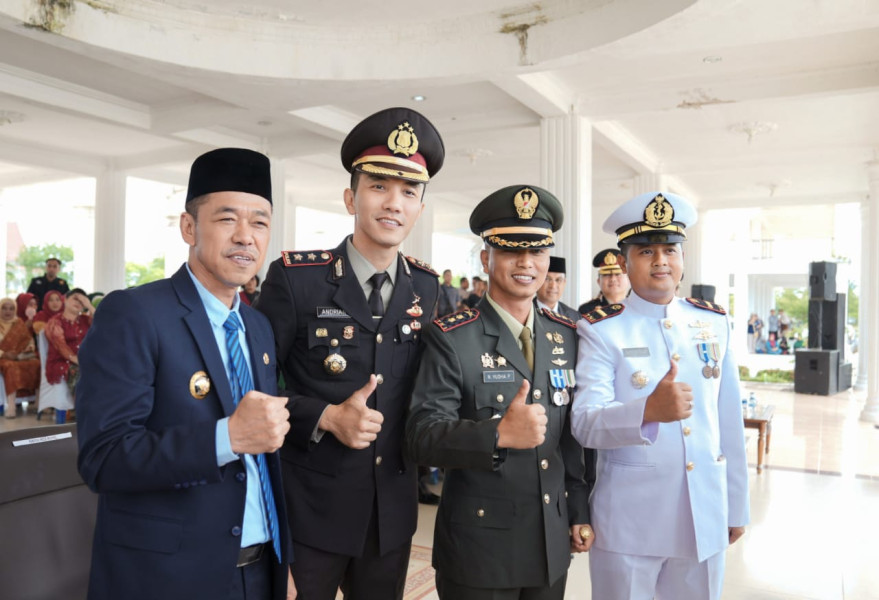 Bupati Rohil Hadiri Upacara Peringatan HUT Bhayangkara ke-77
