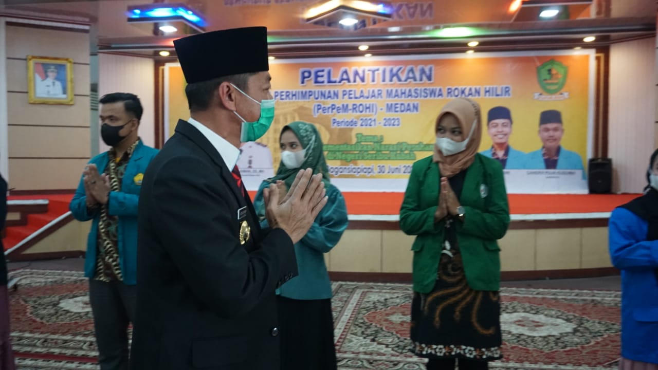 Bupati Rohil Afrizal Kukuhkan PerPem Rohil Periode 2021-2023, Ayo Harumkan Daerah