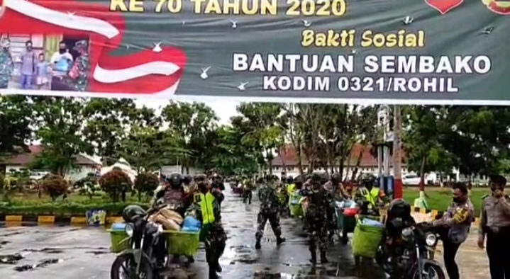 TNI Polri Bawa Seribu Paket Sembako Untuk Dibagikan Ke Masyarakat