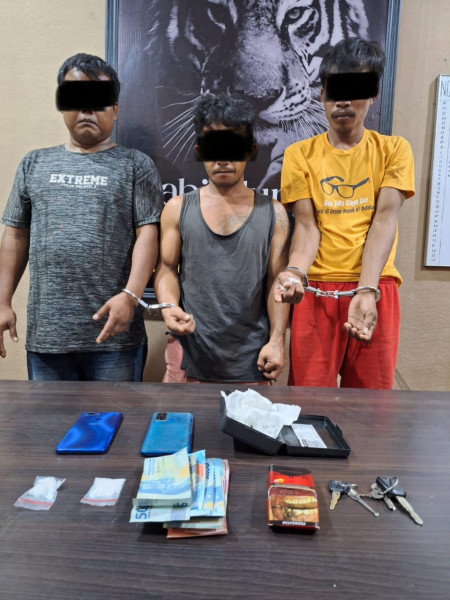 Polsek Bagansinembah Gagalkan Sindikat Pengedaran Sabu -sabu Bersama Tiga Tersangka