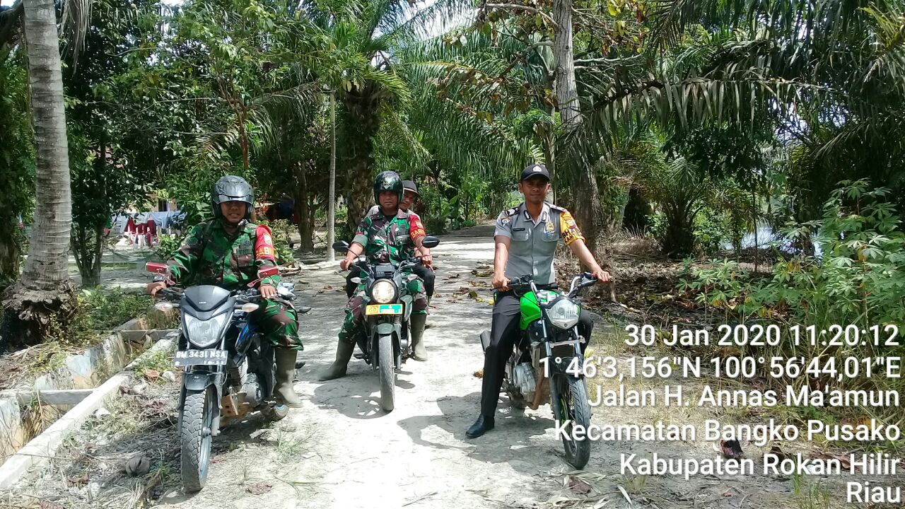 Cegah Karhutla, Babinsa dan Bhabinkamtibmas Rutin Laksanakan Patroli