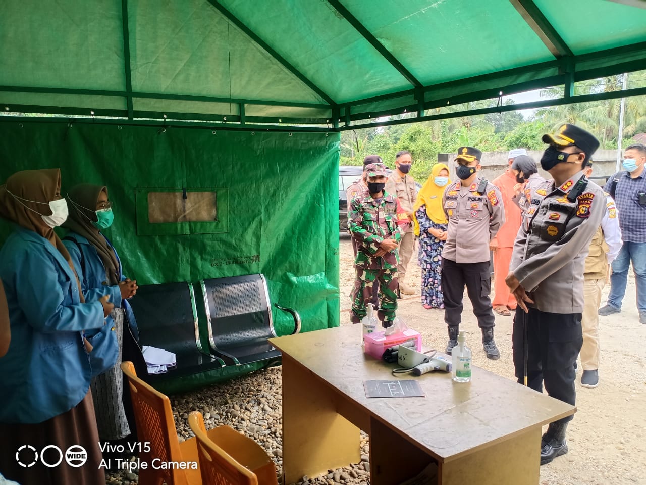 Kapolres Kampar Tinjau Pos PPKM Desa Pulau Jambu Kuok
