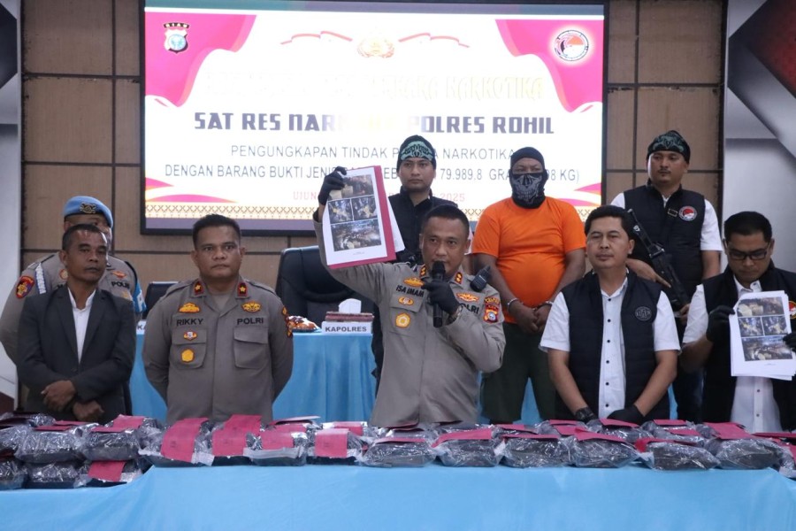 Polres Rohil Ungkap 79,98 Kilogram Sabu, Kurir Residivis Kembali Ditangkap
