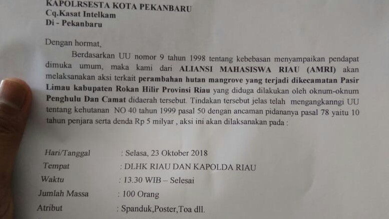 Besok Didemo!! Diduga Oknum Pengulu dan Camat Palika Rohil Rambah Hutan Mangrove