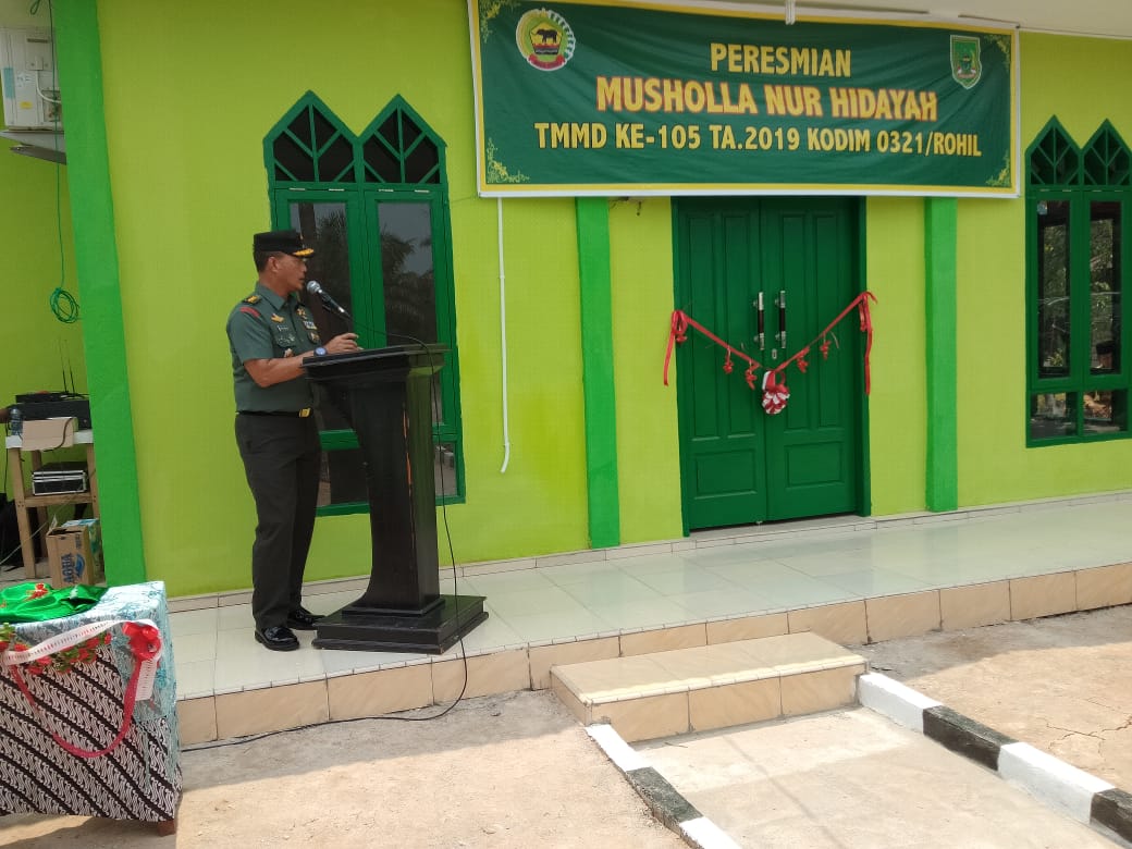 Resmikan Musholla Nurul Hidayah, Kasrem : Ini Anugrah Dari Allah