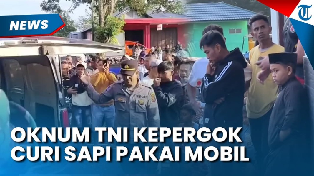 Kendarai Mobil, Oknum TNI Kepergok Maling Sapi, Digelandang Warga