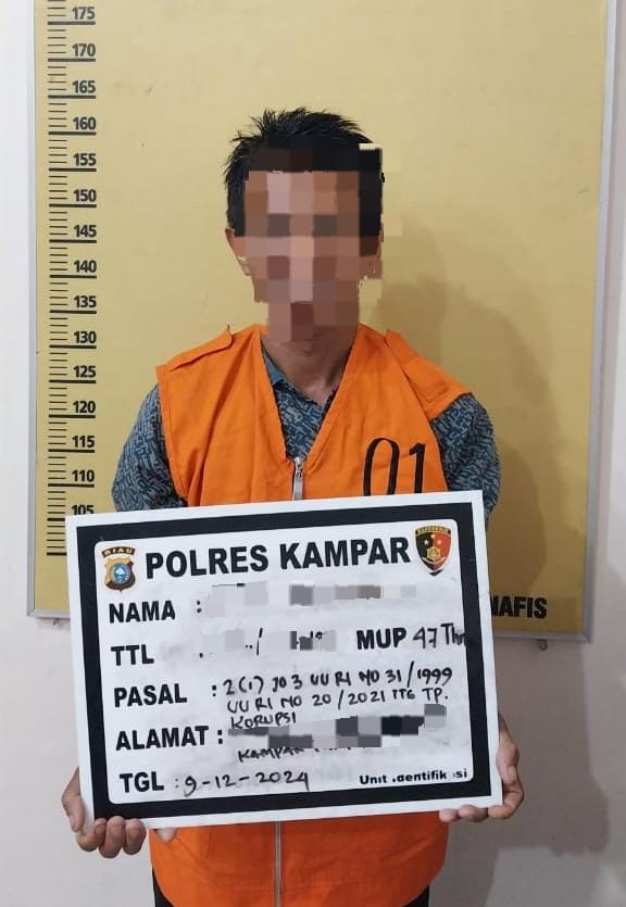 Korupsi Dana Desa Rp 1,4 M Mantan Kades di Ringkus Polres Kampar