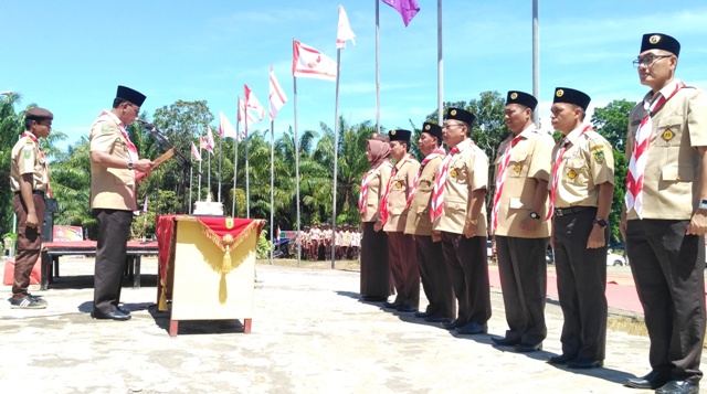 Bupati Suyatno Kukuhkan Tujuh Kamabiran Pramuka Rohil