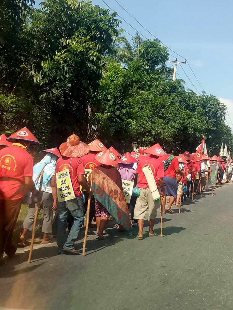 Ratusan Petani Long March Tiba Di Rohil, Akan Temui Presiden Ke Istana