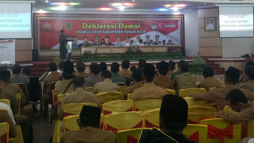 Bupati Rohil Pimpin Koordinasi Deklarasi Damai Pemilu 2019