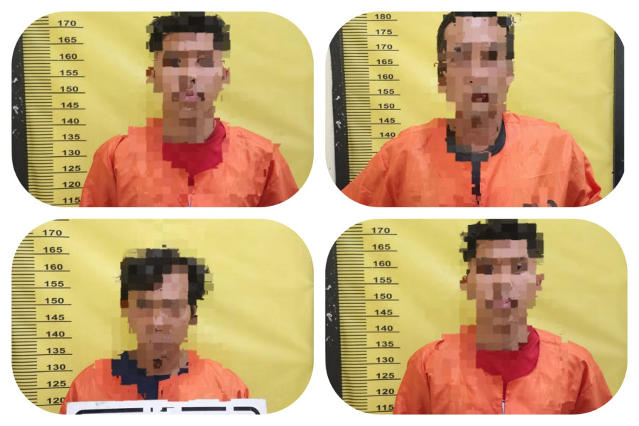 Polsek Sungai Sembilan Berhasil Tangkap Empat Tersangka Pencurian Di PT.SDO Dumai