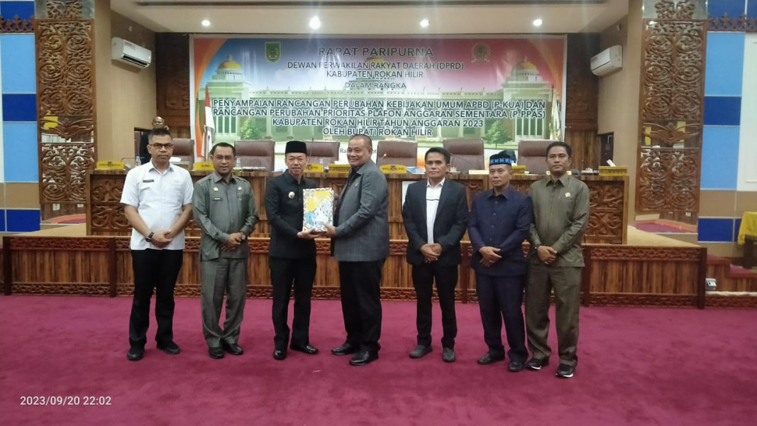 DPRD Gelar Paripurna Penyampaian Perubahan KUA dan PPAS Kabupaten Rohil Tahun Anggaran 2023