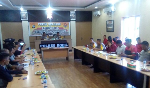 Polres Rohil Gelar Press Release Penanganan Kasus Tahun 2018, Ini Hasilnya