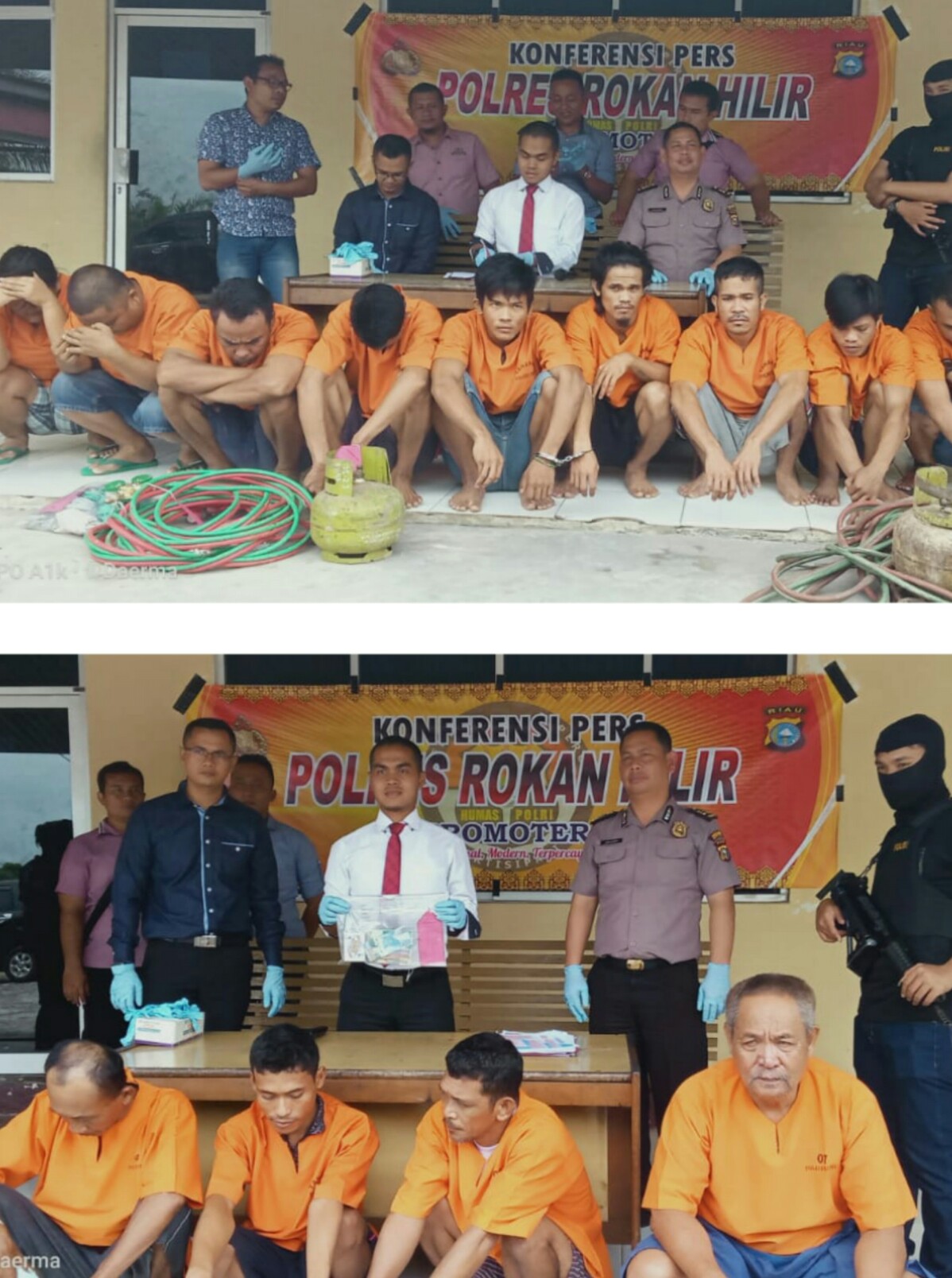 Polres Rohil Gelar Konferensi Pers ! Diduga Oknum Polisi Berpangkat Brigadir Ikut Terlibat