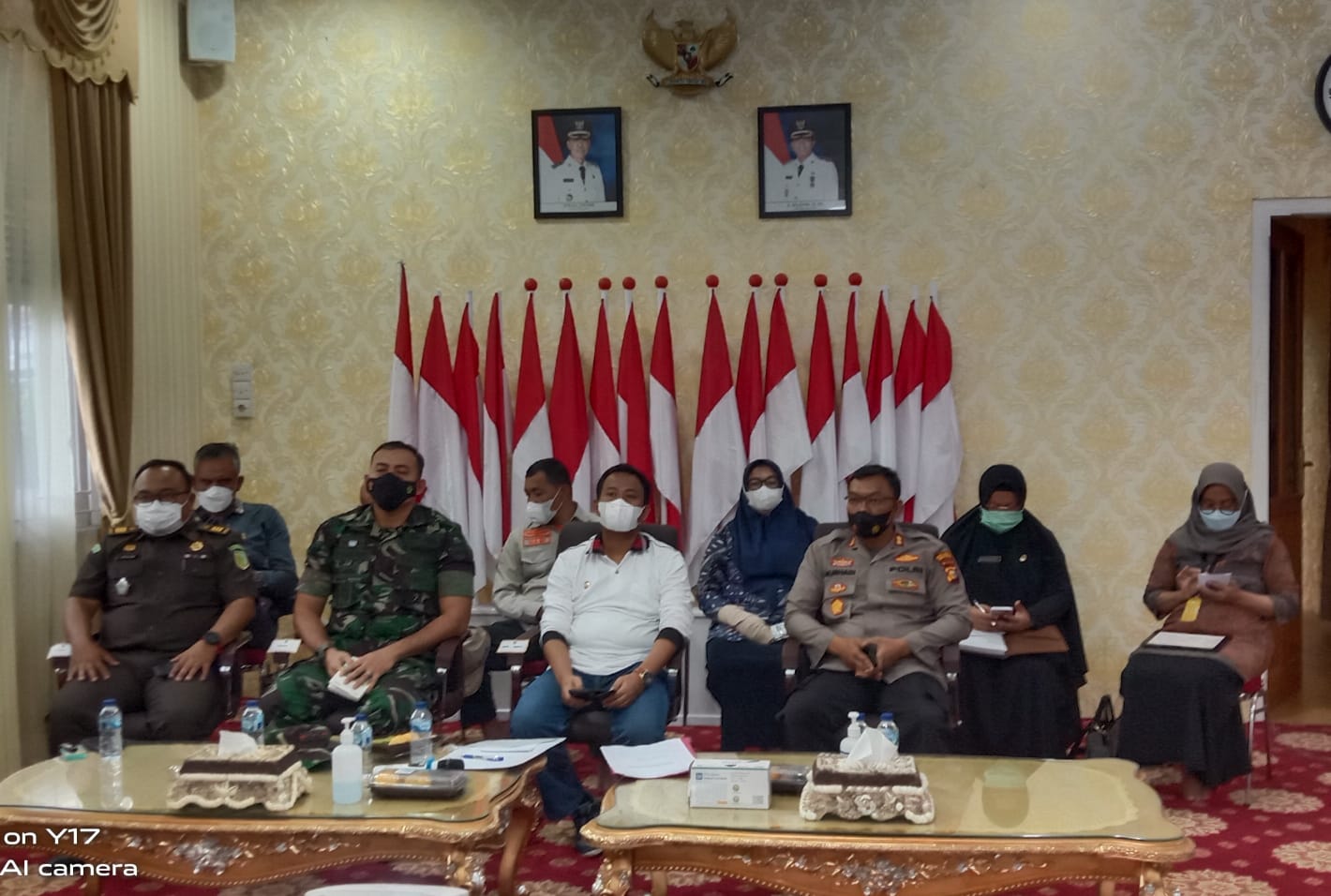Wabup Rohil Ikuti Rapat Koordinasi Perkembangan Covid 19 Secara Virtual se Provinsi Riau
