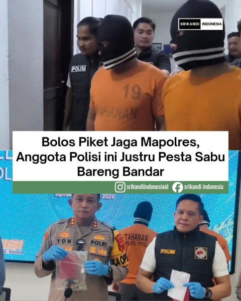 Waduh, Polisi Ini Bolos Piket eh Ketangkap Tengah Pesta Sabu- sabu