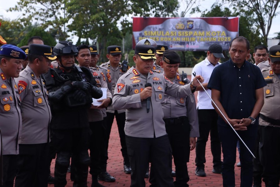 Waka Polda Riau Hadiri Simulasi SISPAM MAKO dan SISPAM KOTA di Polres Rokan Hilir