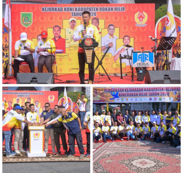 Kerjukab KONI Rohil 2024 Resmi di Buka, Bupati Targetkan Peringkat III Pada PORPROV 2026